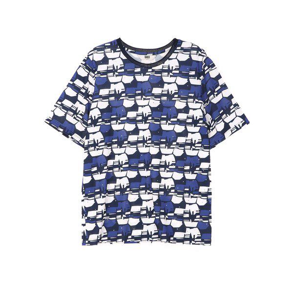 [26SS] ネイビー プリント 半袖Tシャツ DLTS6B512N2