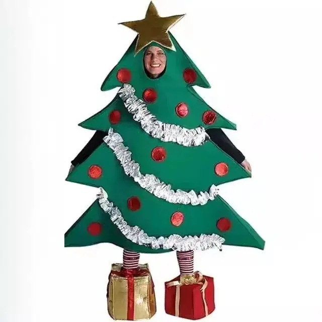 2025新作クリスマスよく売れるステージ衣装を披露するクリスマスツリーの着ぐるみフットカバーcosplayクリスマスパーティークリスマスの服装