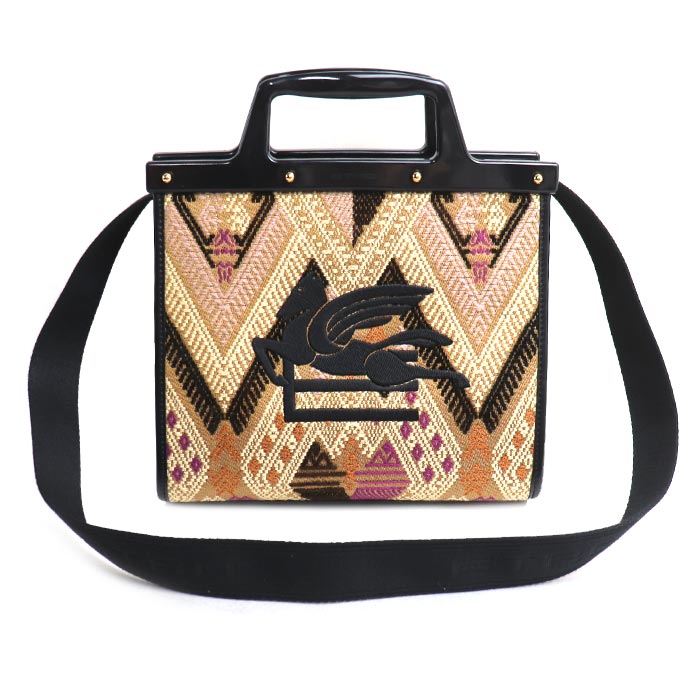 ETRO エトロ ジャガード ラブトロッター 2Wayショルダーバッグ マルチカラー 1P023 レディース 中古