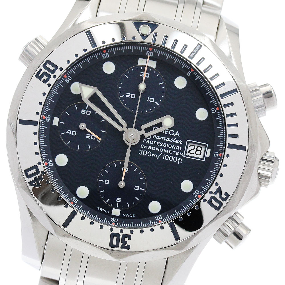 オメガ OMEGA 2598.80 シーマスター300 デイト クロノグラフ 自動巻き メンズ 良品 _884671【中古】