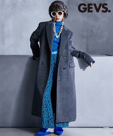 ダウンジャケット・コート シャギーチェスターコート GEVS. 大きいサイズ対応