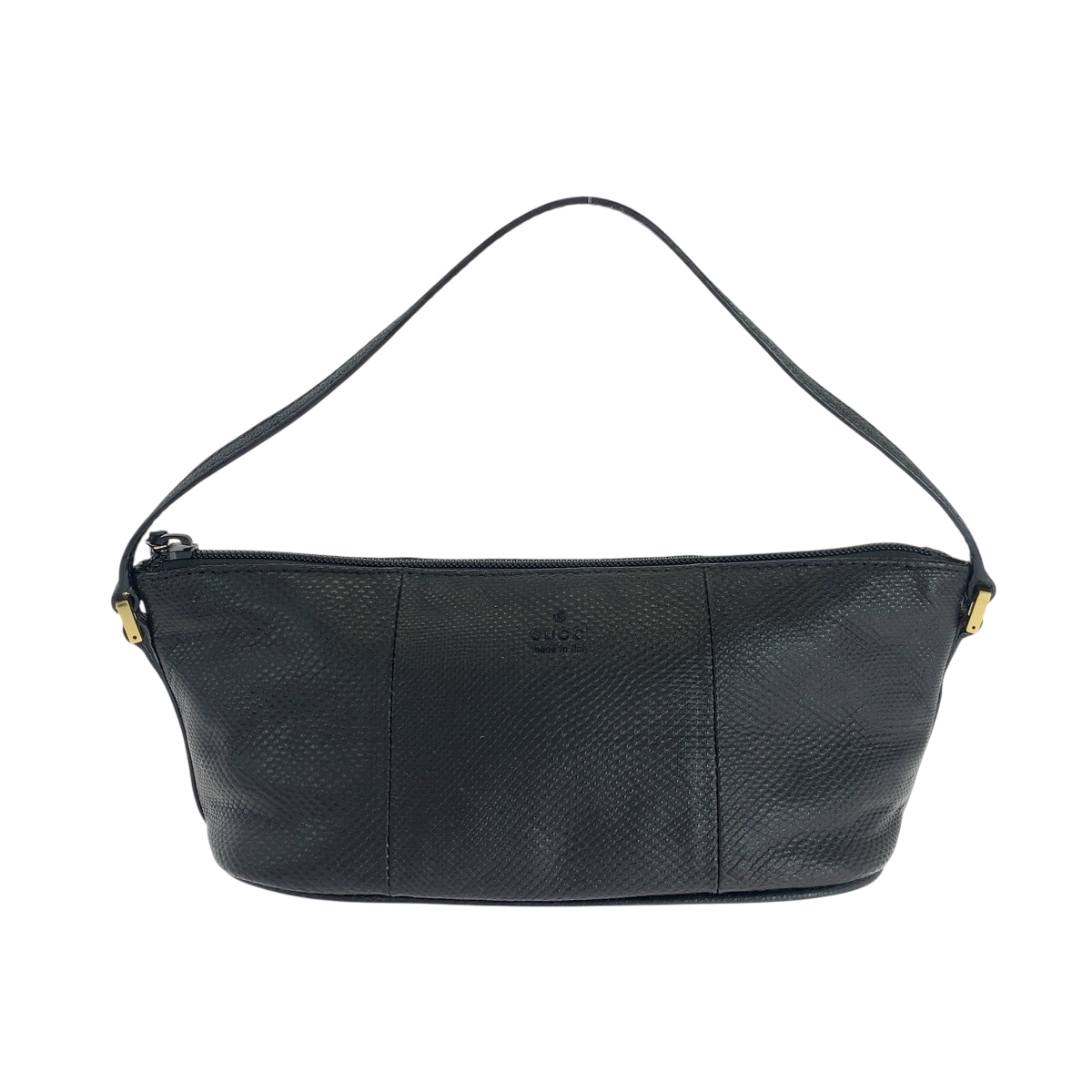 美品 リザード ブラック 黒 ゴールド金具 リザード 250001 ハンドバッグ アクセサリーポーチ レディース 503887