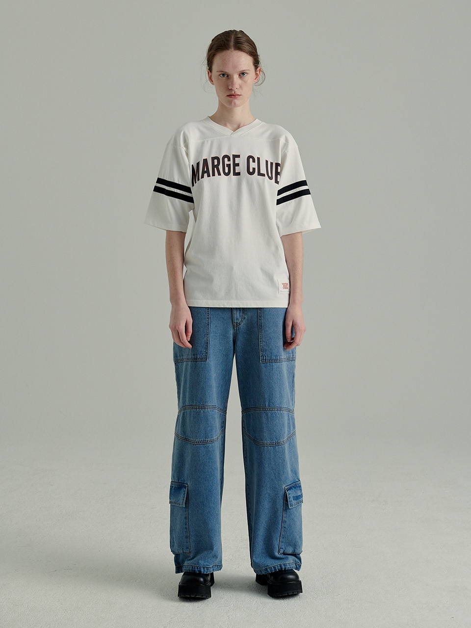 【MARGESHERWOOD】 RUGBY SLIM WASHED T-SHIRT : IVORY
