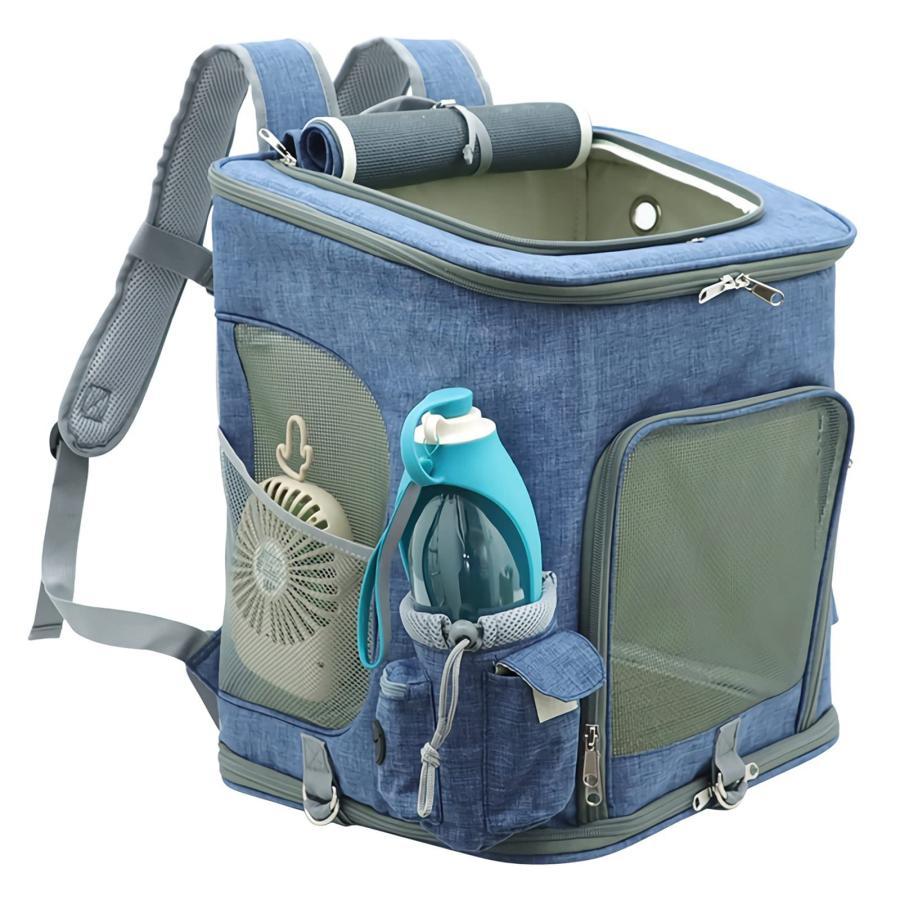 猫 キャリー 折畳み式 収納 変形しない ペットキャリー 3面メッシュウィンドウ換気設計 大容量 耐荷重10kg 引っ掻き傷に強い ペットキャリーリュック型 適用 旅