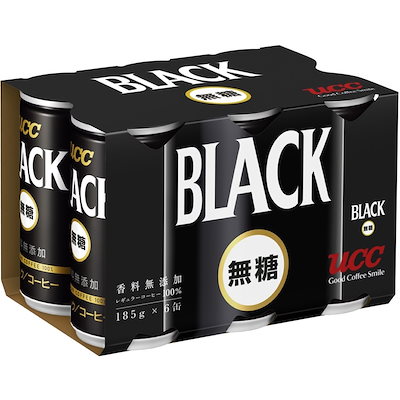 他サイト： UCC ブラック無糖 コーヒー 缶コーヒー 185ml×6本の商品画像