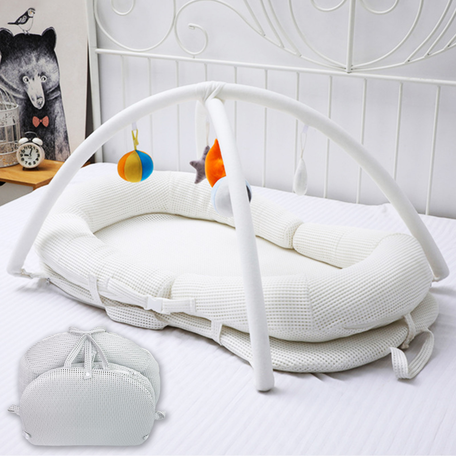 ベッドインベッド 折りたたみ 洗濯可能 持ち運び ベビーベッド 赤ちゃん 折り畳みベッド 新生児 寝返り防止 洗濯可能 携帯型 軽量 持ち運び ベビーギフト 出産祝い