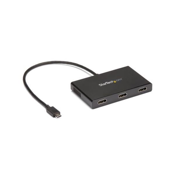 StarTech.com マルチモニターアダプタ MSTハブ 4K USB C（オス）-HDMI（メス）x3口 Windows用ブラック MSTCDP123HD 1個