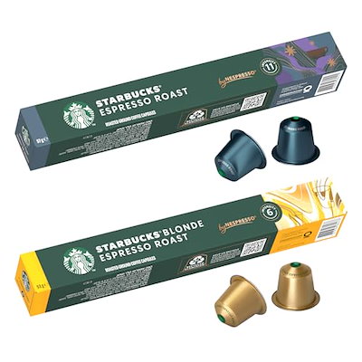 他サイト： スターバックス ネスプレッソ専用カプセル 2種アソート(エスプレッソロースト/ブロンドエスプレッソロースト)10個×2箱,レギュラー コーヒー,ポッドの商品画像