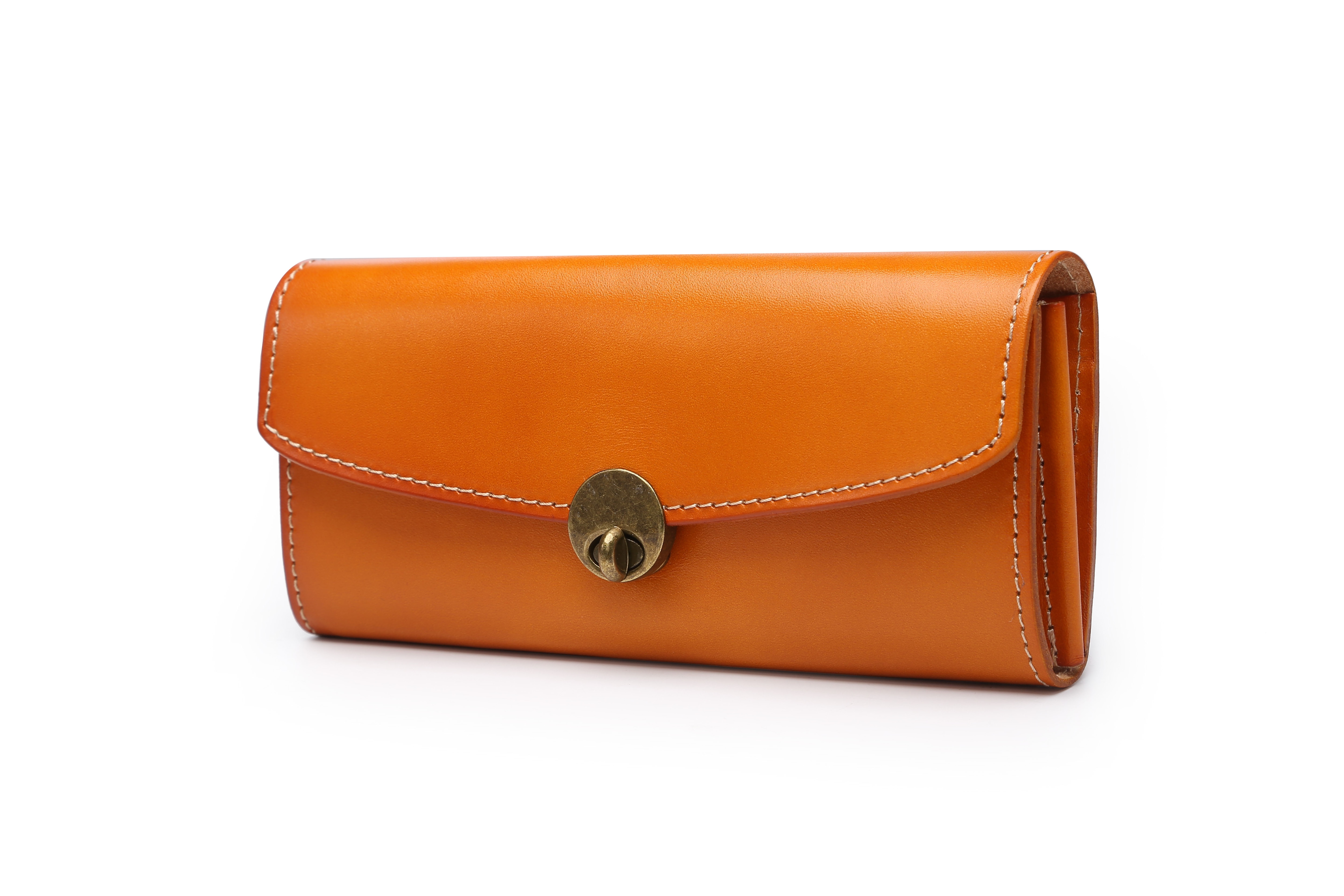 長財布 レディース メンズ　本革 大容量 手作り 通帳収納　オルガン 小銭入れ 総手縫い　財布 キャメルT05