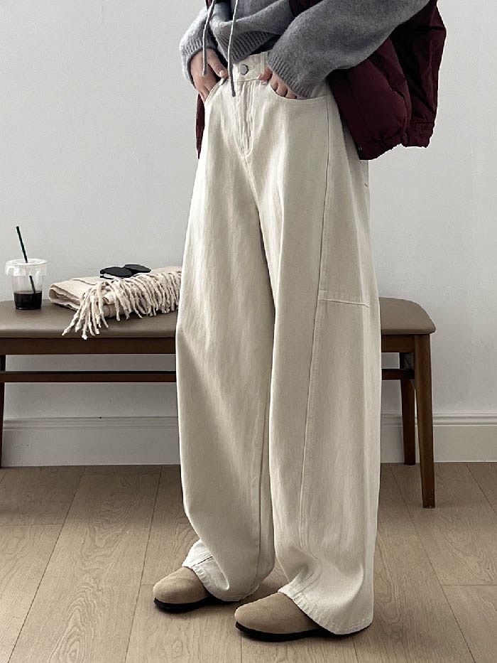 ワイドパンツ 微起毛 デニム レディース 春 秋 ガウチョパンツ 裏起毛 デニムパンツ 綿 コットン 体型カバー ジーンズ ハイウェスト ロングパンツ 大きいサイズロング丈 おしゃれ カジュアル ナチ