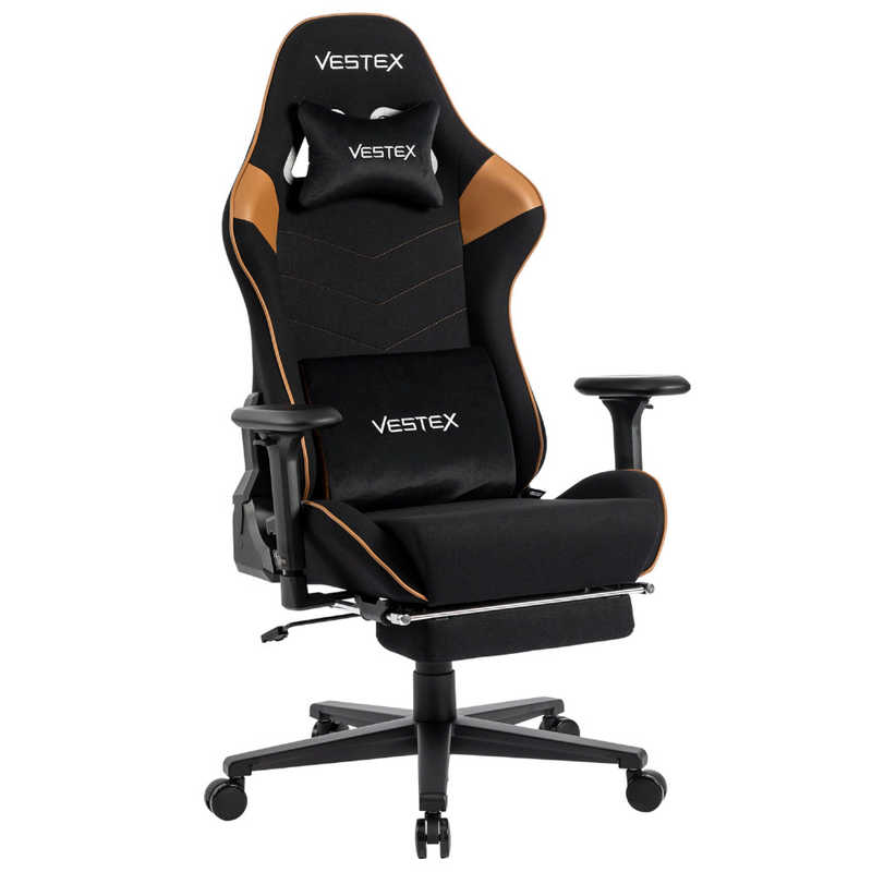 ルームワークス　ゲーミングチェア ［W720xD720xH1205～1275mm］ VESTEX S2FTシリーズ(フットレスト付き) ブラウン　VES-S2FTBR