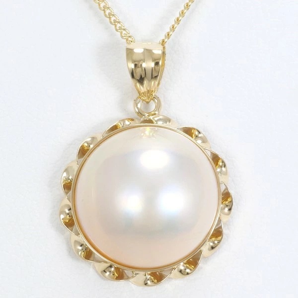 K18 18金 YG イエローゴールド ネックレス マベパール 約40cm ジュエリー 中古