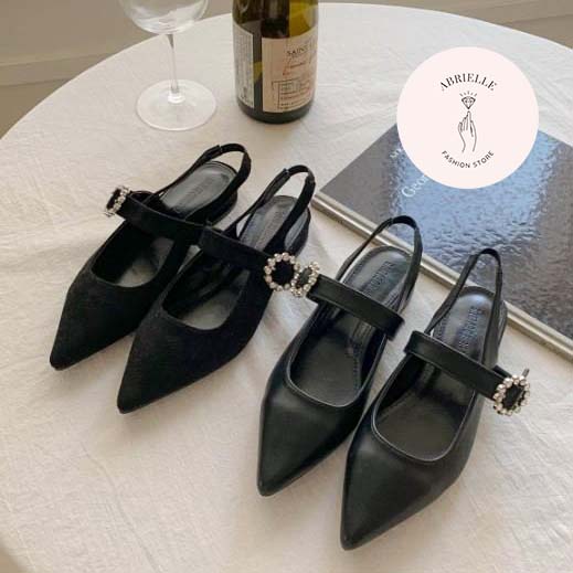 韓国 靴 　レディース ウォーキングシューズ キレイめ ミュール　ストラップ　 シューズ　3 CM ［２タイプ - スエードレザー］