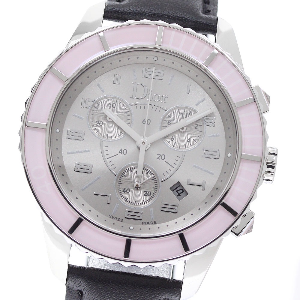 ディオール Dior CD114314 クリスタル クロノグラフ デイト スモールセコンド クォーツ メンズ 良品 _959786【中古】