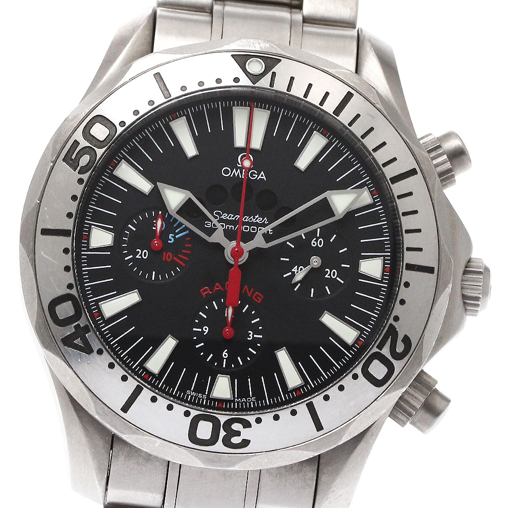 ベルト訳あり オメガ OMEGA 2269.52 シーマスター300 レーシング クロノグラフ 自動巻き メンズ 保証書付き_869633【中古】