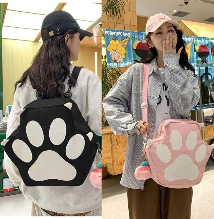 バックパックリュックサック日系可愛い猫爪ショルダーバッグ/ワンショルダーバッグ両用 ランドセル大容量 ショルダーバッグ 斜めがけバッグ ショルダーバッグ 斜めがけ ショルダーバッグ