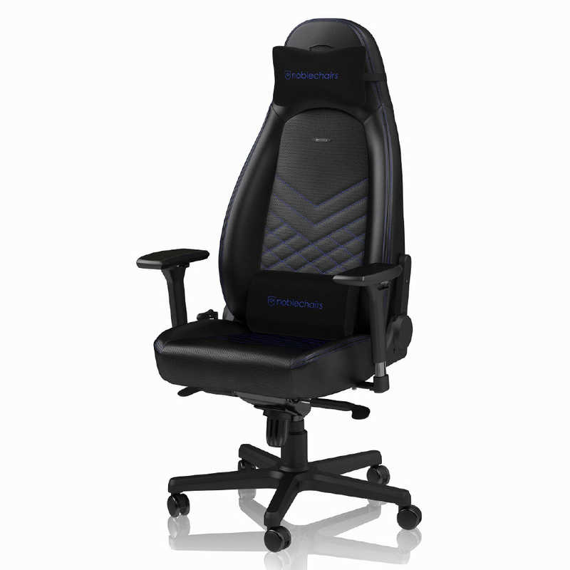 NOBLECHAIRS　ゲーミングチェア (ヘッドレスト ランバーサポート付)ブルー　NBL-ICN-PU-BBL-SGL