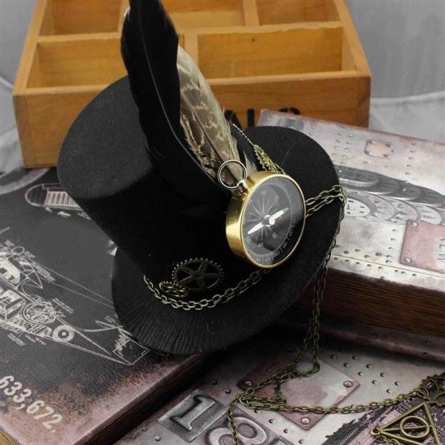 新品大人気 スチームパンク 羅針盤 ヴィンテージ レトロ プレゼント ギフト 贈り物 歯車 ミニハット ディスプレイ インテリア 個性的 撮影会 コスプレ パーティー ハロウィン