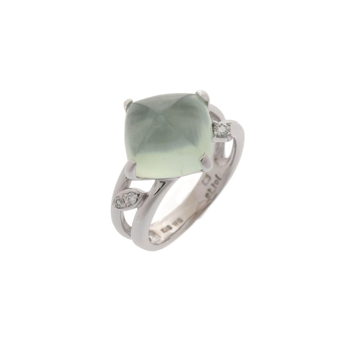 プレーナイト リング 10号 レディース K18ホワイトゴールド リング指輪 Aランク 中古 銀蔵