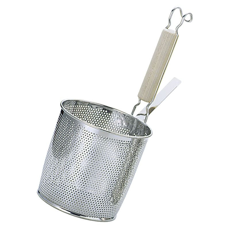 三宝産業 UK18-8パンチング 木柄底平煮ざる L