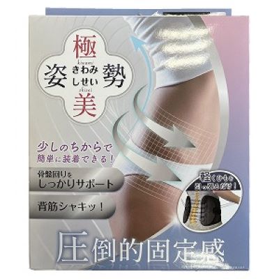 「向日葵」　極美姿勢（男女兼用）　Mサイズ　介護　腰痛　背骨　コルセット　サポーター　骨盤ベルト　姿勢介護用品