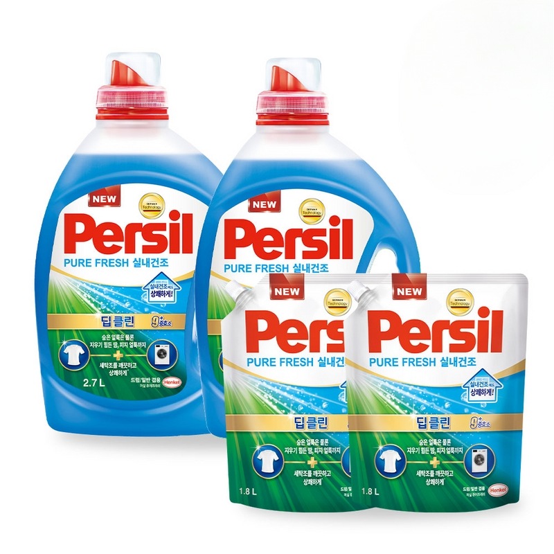 ヘンケル洗濯洗剤パーシルディープクリーン室内乾燥2.7L 2個+1.8L 2個兼用