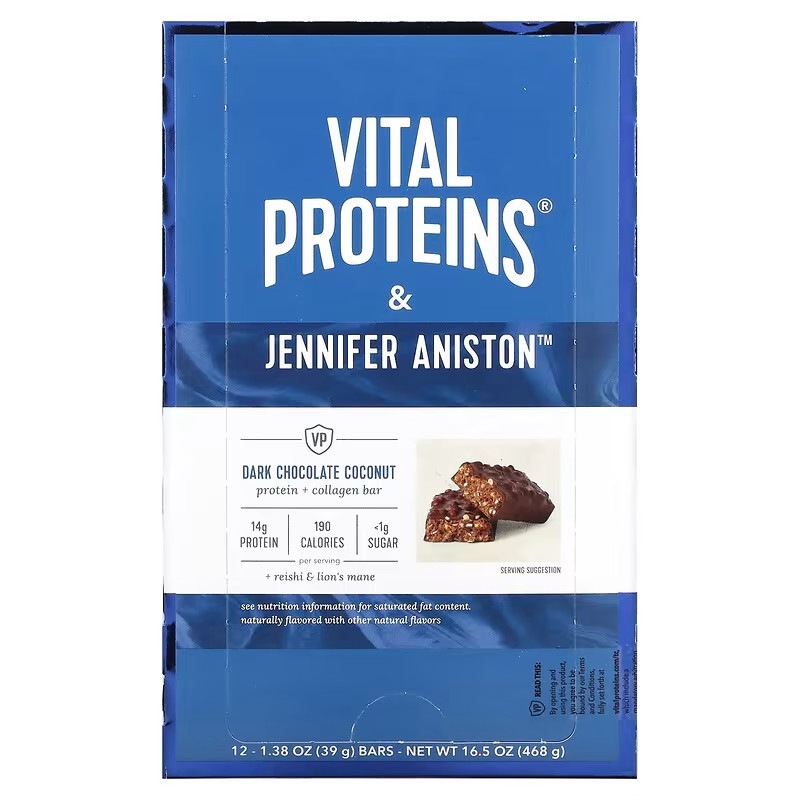 Vital Proteins　プロテイン＋コラーゲンバーダークチョコレートココナッツ12本各1.38オンス（39g