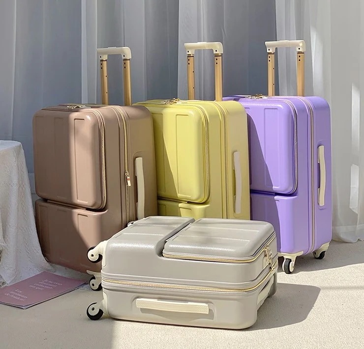 キャリーケース スーツケース 機内持ち込みスーツケース 大容量 フロントオープン ストッパー 拡張 軽量 靜音30%までに制限