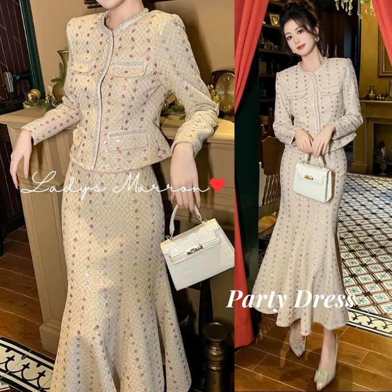 【急速出荷 2026年新作】スパンコールドレス パーティードレス 冬 個性的 韓国 お呼ばれドレス 結婚式 マーメイドドレス 同窓会ドレス 成人式ドレス結婚式タイトドレス 二次会ドレス セットアップ