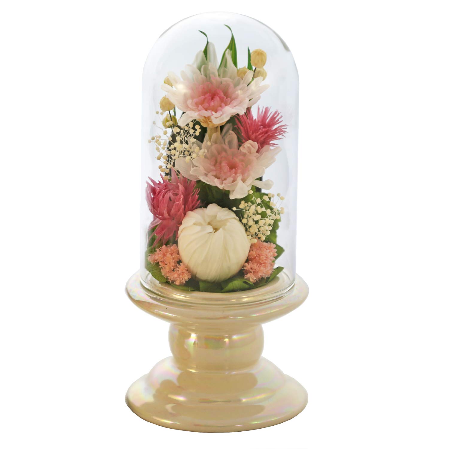 仏花（白系）ミニ輪菊glass ピンク プリザーブドフラワー