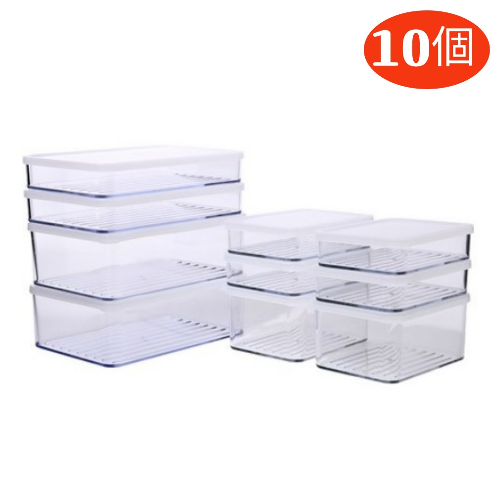 冷蔵庫 食材保管容器 3種セット（失速保管容器 10個セット）/ 安全な 食品 保存 容器 おしゃれな 韓国 四角 密閉 容器 5,501円