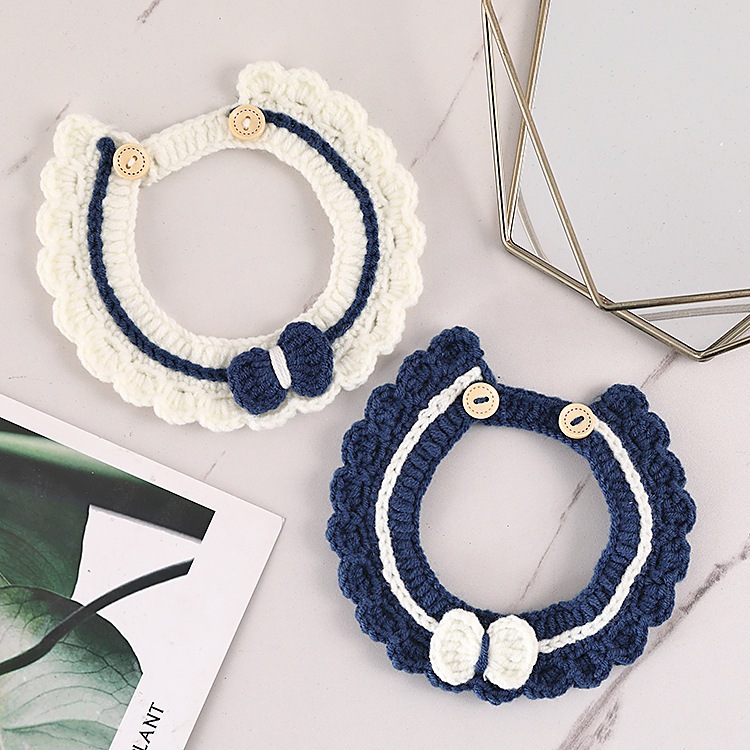 10個セット 猫の首輪手作りDIY毛糸編みマフラー英倫風マフラー萌え首輪犬の首輪