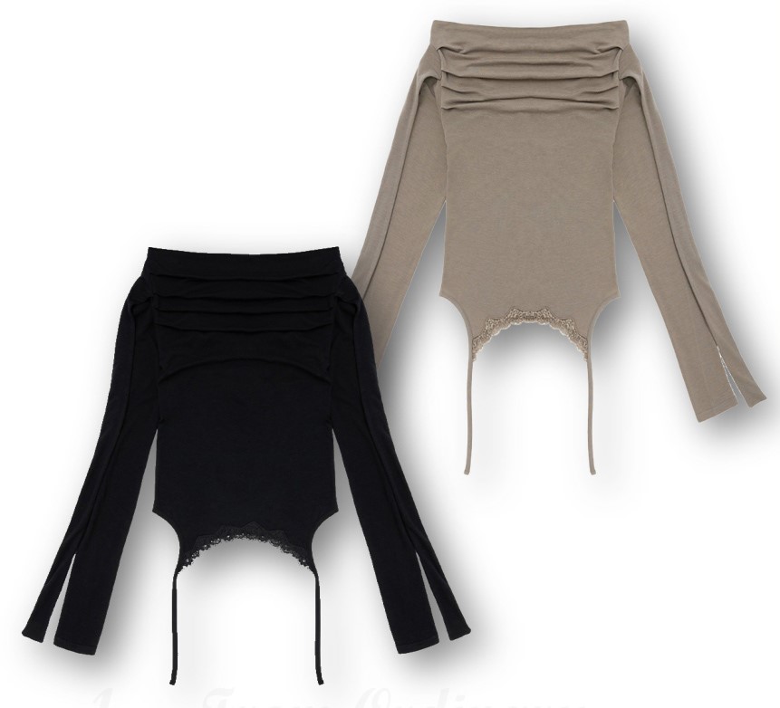 [YEEL] RACE STRAP OFF-SHOULDER TOP