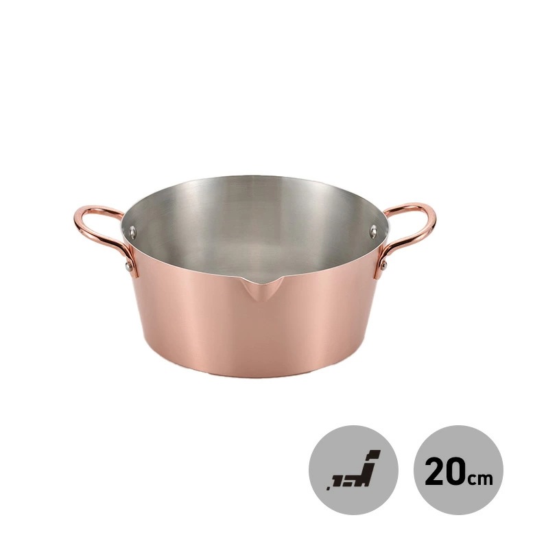 千歳 純銅 揚げ鍋 20ｃｍ 日本製 CS-026 ガス火専用銅 揚げ物 天ぷら 熱 揚げ 鍋