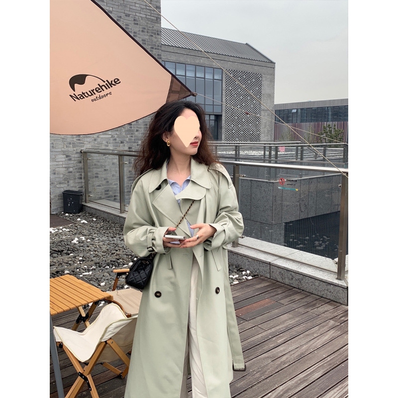 2025 春と秋の新しい韓国スタイルのウインドブレーカー女性のミドル丈の小さいスタイルの女性の高品質ジャケット