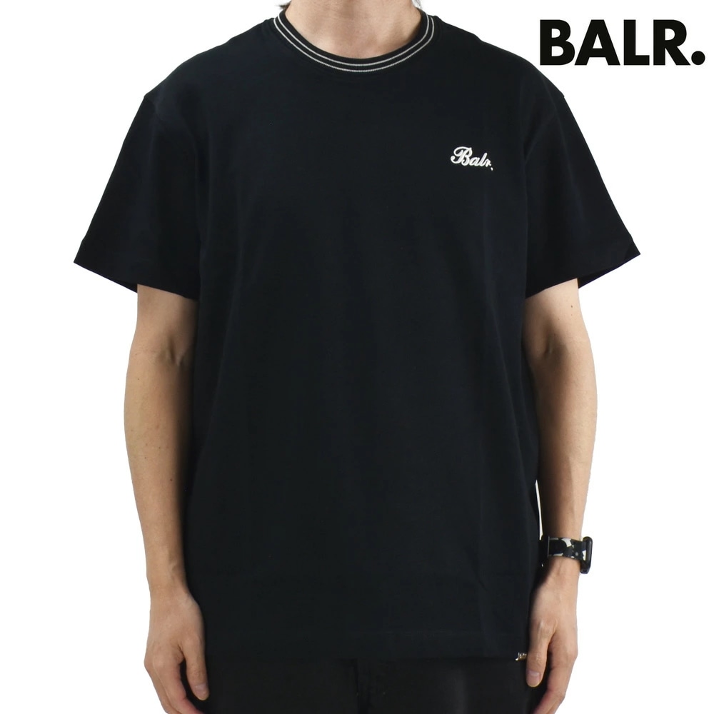 ボーラー BALR. Tシャツ メンズ カットソー コットン 半袖 クルーネック ロゴ刺繍 ジェットブラック TAPE T-SHIRT【送料無料】 10,944円