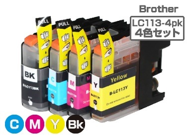 LC113-4PK 4色パック10セット Brother(ブラザー) 互換インクカートリッジ プリンターインク ICチップ残量検知対応