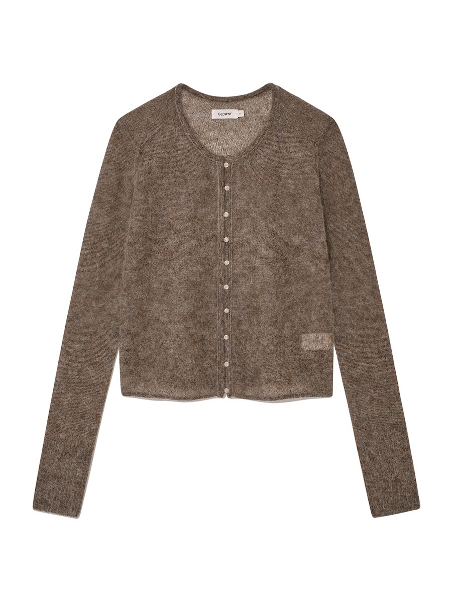 【GLOWNY】 HOUSE BUTTON CARDIGAN : ACORN