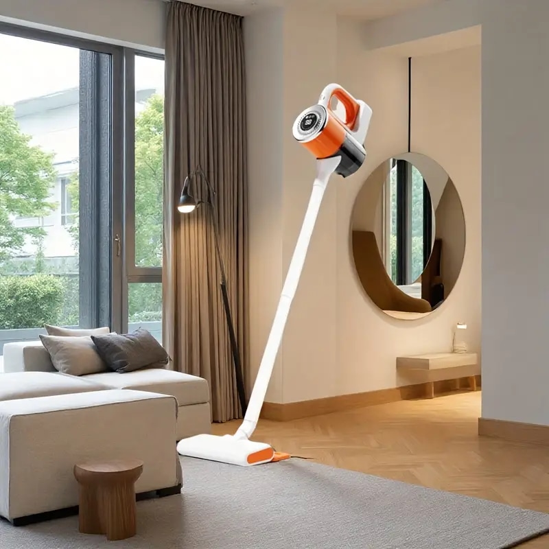 ワイヤレスハイ吸引USB充電式掃除機 - 進化したオレンジ多目的家庭に不可欠完璧なギフトコードレス掃除機ポータブル掃除機モダンな家庭アクセサリースリムなデザイン耐久性のあるプラスチック