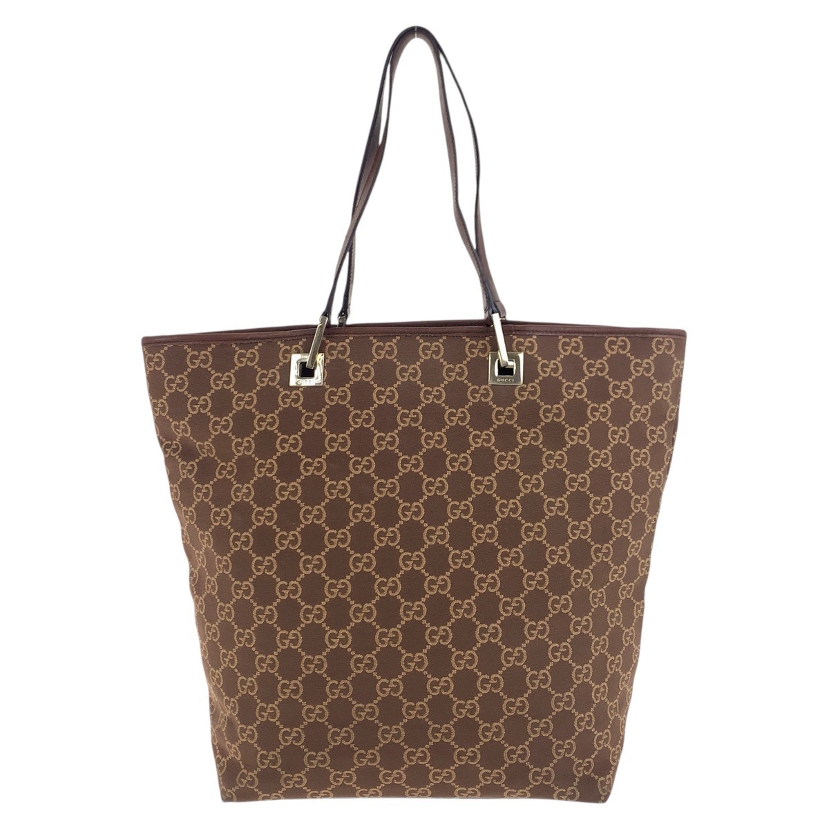 美品 ブラウン ゴールド金具 GGキャンバス/レザー 002 1098 トートバッグ ショルダーバッグ レディース 503765
