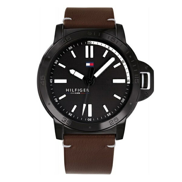 トミーヒルフィガー Tommy 腕時計 手表 メンズ ブラック ブラウン 茶色 レザー 革ベルト用 時計 1791589 誕生日プレゼント ポイント消化
