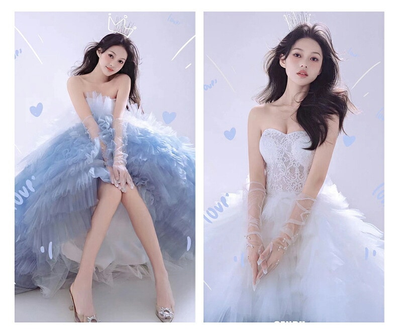 特別仕様パーティードレス 撮影用のワンピース お呼ばれ カラードレス 同窓会 ロングドレス 前撮り 韓国風 高級感 花嫁ドレス お姫様ドレス セクシー イブニングドレス 発表会 スレンダー 上品 エレ 5,729円