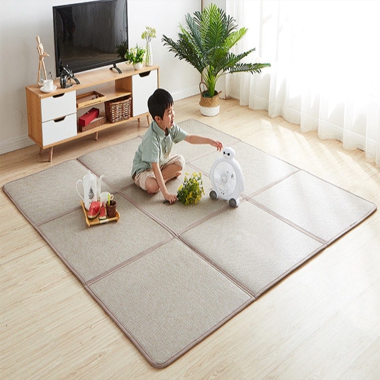 13スタイル 折りたたみ可能 籐 あじろ 敷物 130*260cm ラグマット 厚手 北欧 夏 カーペット厚さ1絨毯 室 ラタン カーペットラグ 春夏 暑さ対策 熱中症対策 エアコン おすすめ ひんや