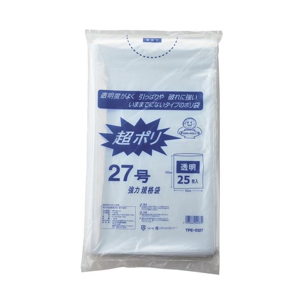 （まとめ） リュウグウ 超ポリSタイプ 透明 27号 厚み0.03mm TPE-0327 1パック（25枚） (×3セット)