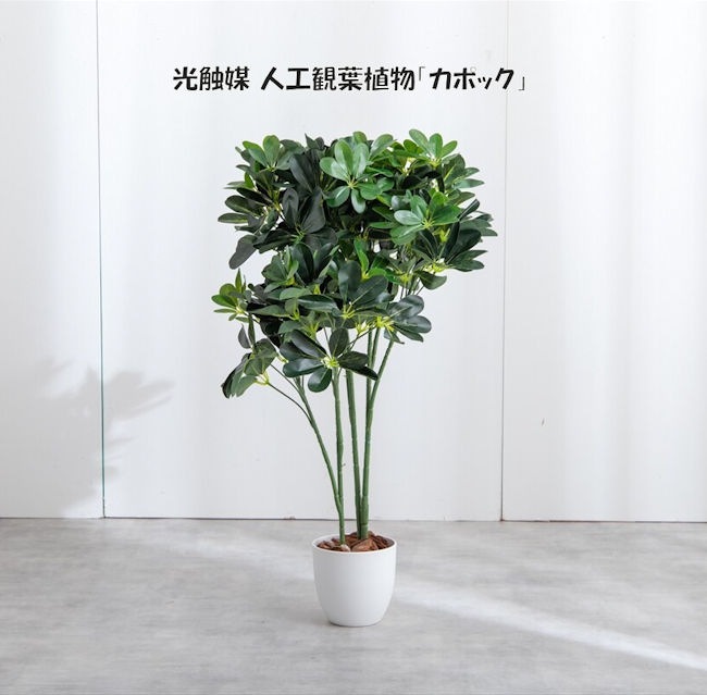 光触媒人工観葉植物カポック高さ90cm インテリアグリーン フェイクグリーン（1284）