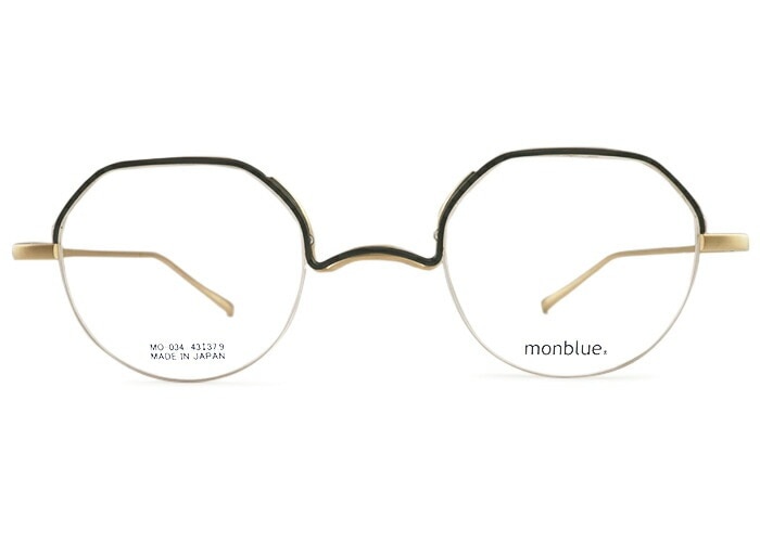 モンブルー monblue mo-034 日本製 一山 鼻パッドなし メンズ レディース ボストン クラウンパント オシャレ おしゃれ チタン ナイロール メガネ めがね 眼鏡