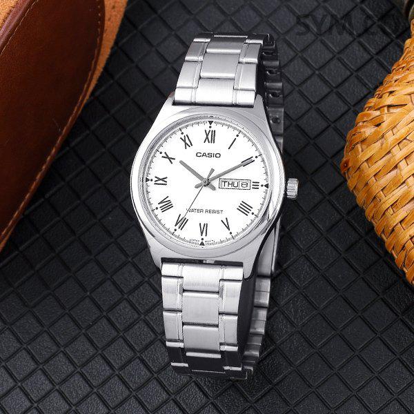 MTP-V006D-7B クラシック ローマ デイデイト オートカレンダー スーツ カジュアル メンズ メタル 腕時計 d