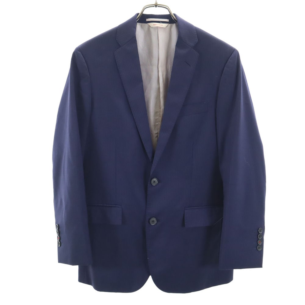 ストライプ柄 テーラードジャケット 36S ネイビー メンズ 古着