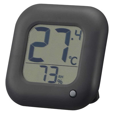 他サイト： オーム電機　温度が見やすい温湿度計 ［デジタル］ ブラック　TEM-100B-Kの商品画像