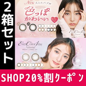 2箱 20枚入り エバーカラー ワンデー カラコン ナチュラルモイストレーベル